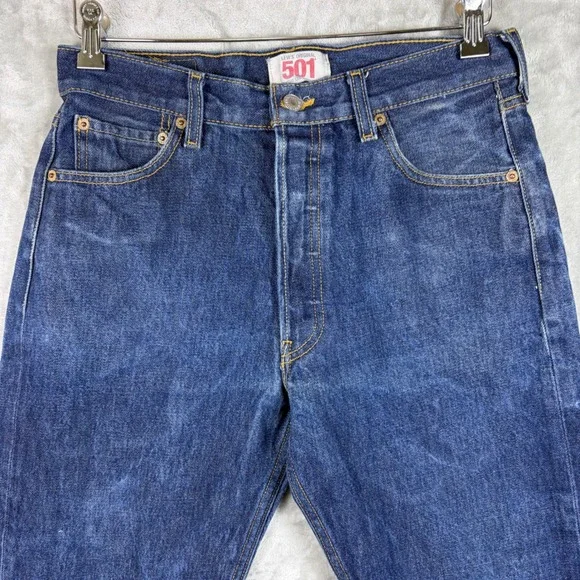 Levi’s 501 Jeans Original Fit W31 L30 Blue Fade Button Fly Y2K - Picture 3 of 13